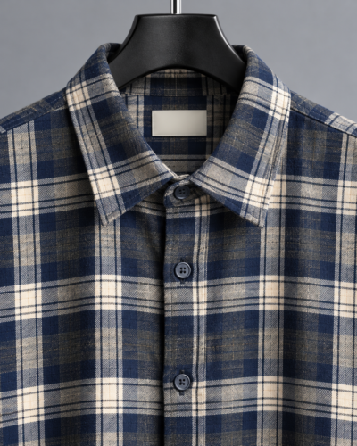Navy Boxy Check